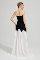 Xelyra Black Strapless Bandage Maxi Dress