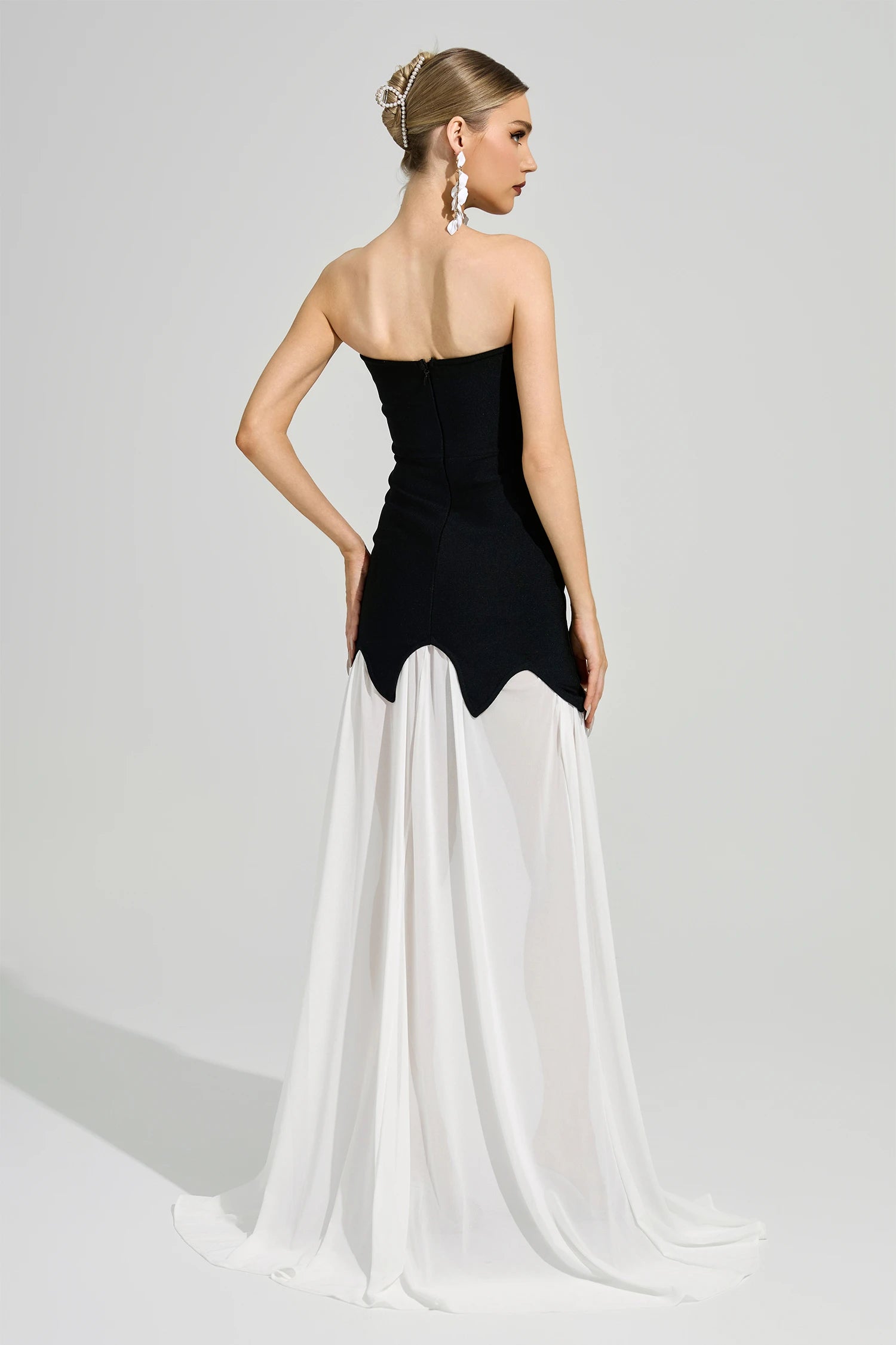 Xelyra Black Strapless Bandage Maxi Dress