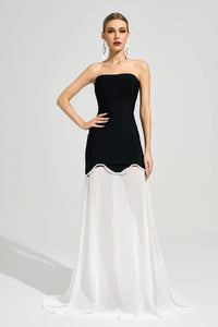 Xelyra Black Strapless Bandage Maxi Dress