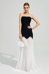 Xelyra Black Strapless Bandage Maxi Dress