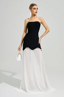 Xelyra Black Strapless Bandage Maxi Dress