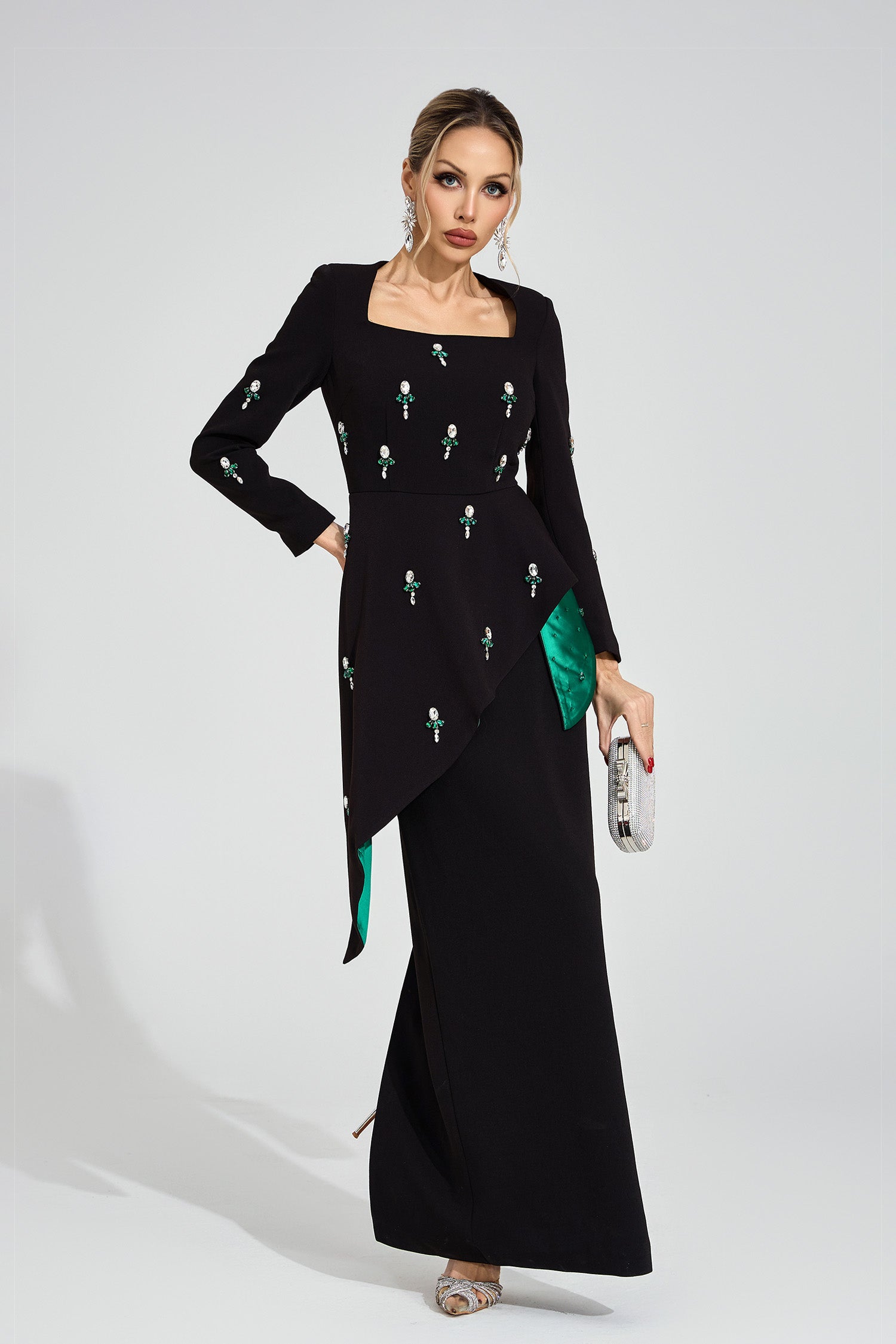 Yeldrith Black Ruffle Maxi Dress
