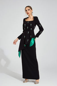 Yeldrith Black Ruffle Maxi Dress