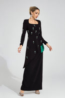 Yeldrith Black Ruffle Maxi Dress