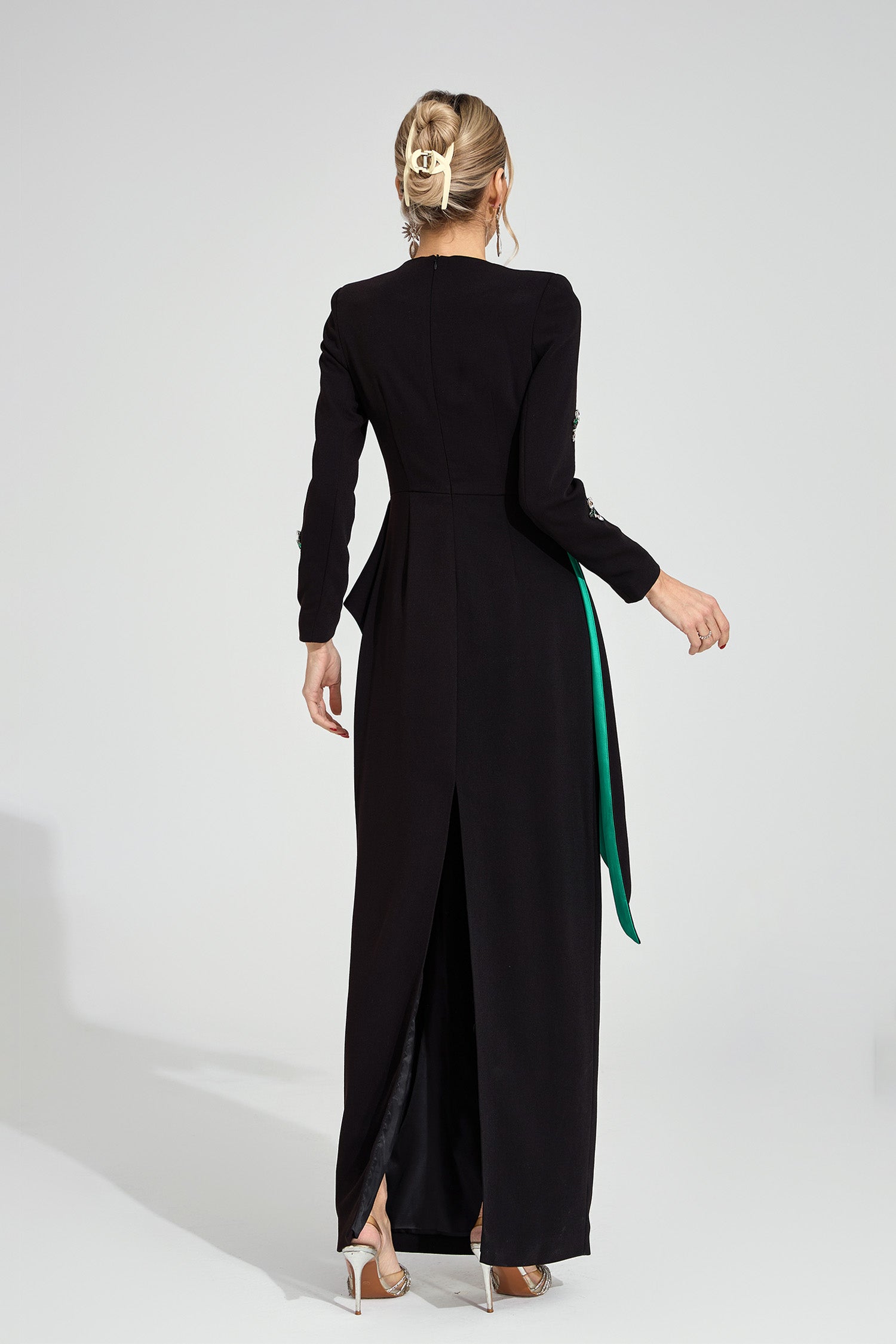 Yeldrith Black Ruffle Maxi Dress