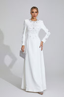Galvina Diamond Maxi Dress In White