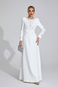 Galvina Diamond Maxi Dress In White