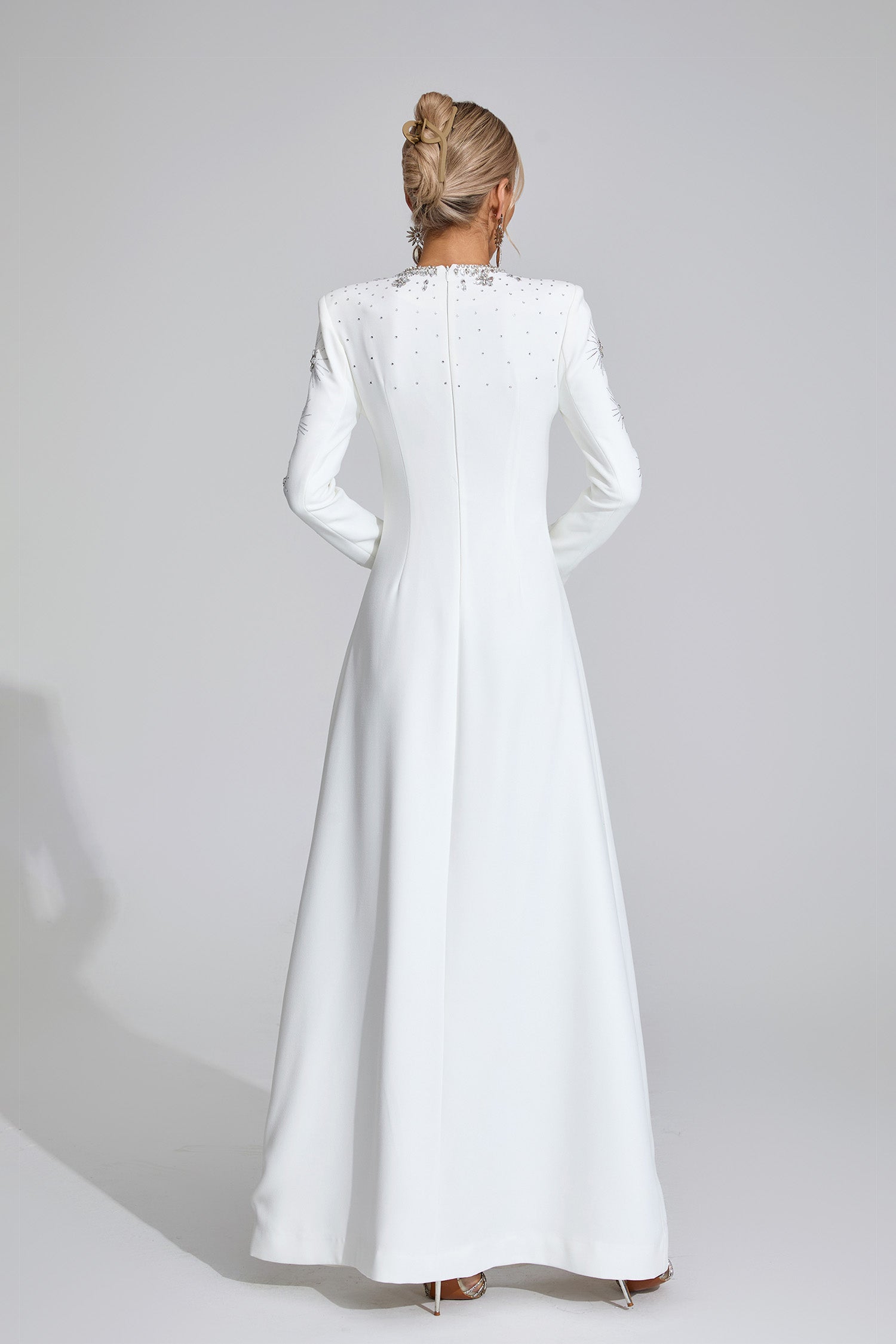 Galvina Diamond Maxi Dress In White