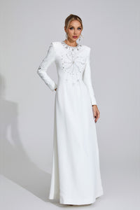 Galvina Diamond Maxi Dress In White