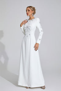 Galvina Diamond Maxi Dress In White