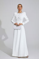 Galvina Diamond Maxi Dress In White