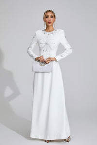 Galvina Diamond Maxi Dress In White