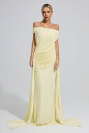 Fumiyo Yellow Ruffle Bandage Bodycon Maxi Dress