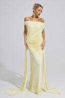 Fumiyo Yellow Ruffle Bandage Bodycon Maxi Dress