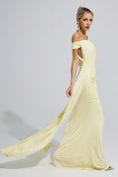 Fumiyo Yellow Ruffle Bandage Bodycon Maxi Dress