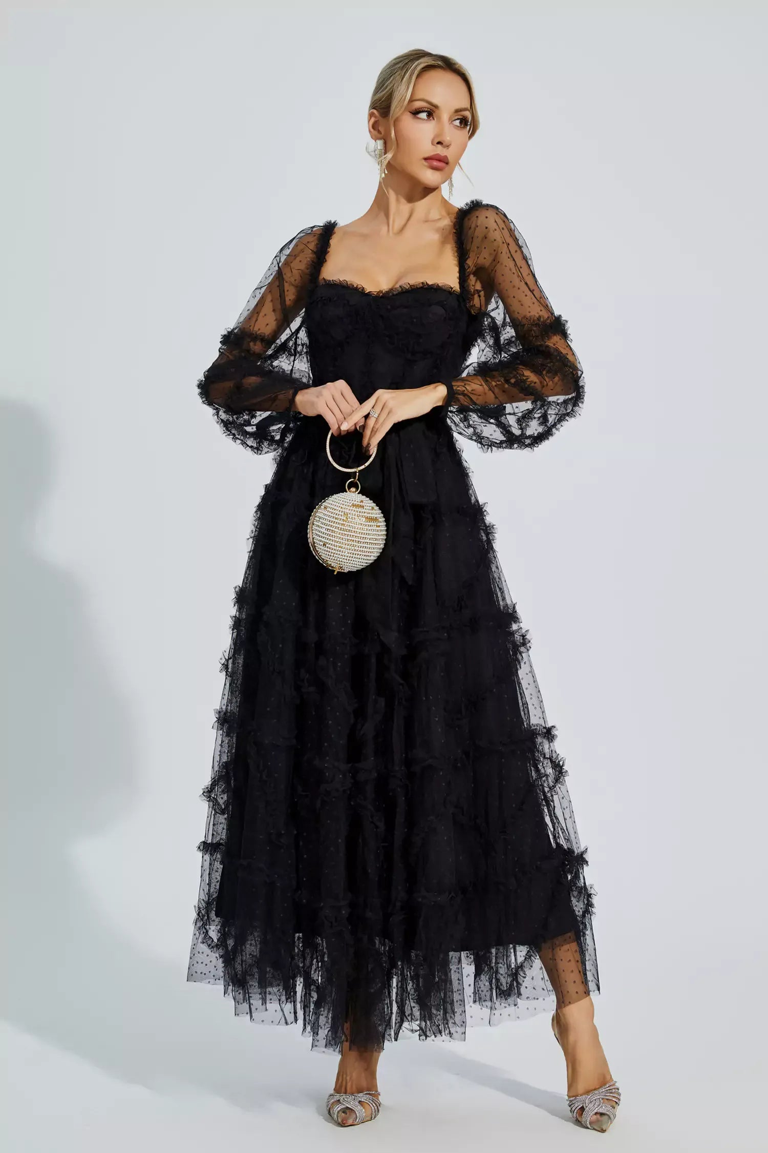 Terila Wedding Bridesmaid Maxi Dress In Black