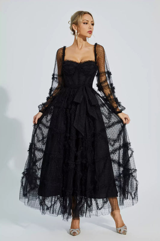 Terila Wedding Bridesmaid Maxi Dress In Black