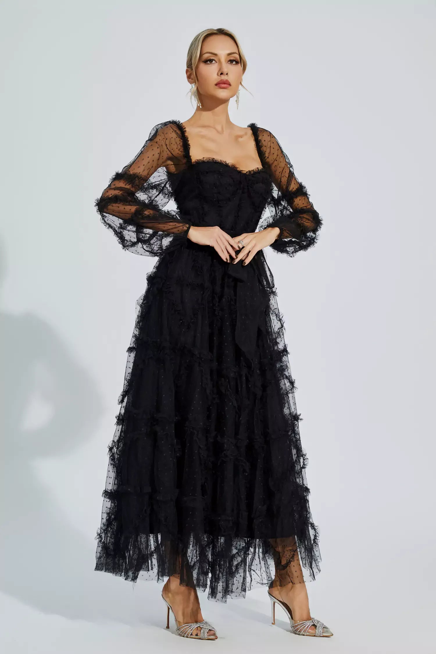 Terila Wedding Bridesmaid Maxi Dress In Black