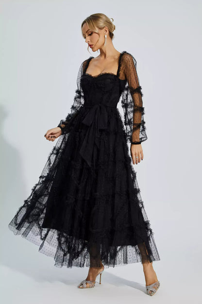 Terila Wedding Bridesmaid Maxi Dress In Black