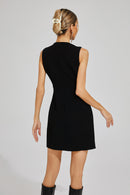 Vaelith Butterflies Mini Dress In Black