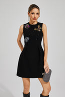Maxwell Black Butterflies Mini Dress