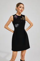 Maxwell Black Butterflies Mini Dress