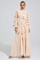 Faldorin Apricot 3D Petal Maxi Dress