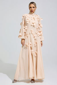 Faldorin Apricot 3D Petal Maxi Dress