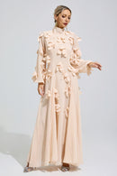 Faldorin Apricot 3D Petal Maxi Dress