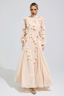 Faldorin Apricot 3D Petal Maxi Dress