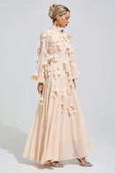 Faldorin Apricot 3D Petal Maxi Dress