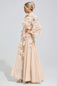 Faldorin Apricot 3D Petal Maxi Dress