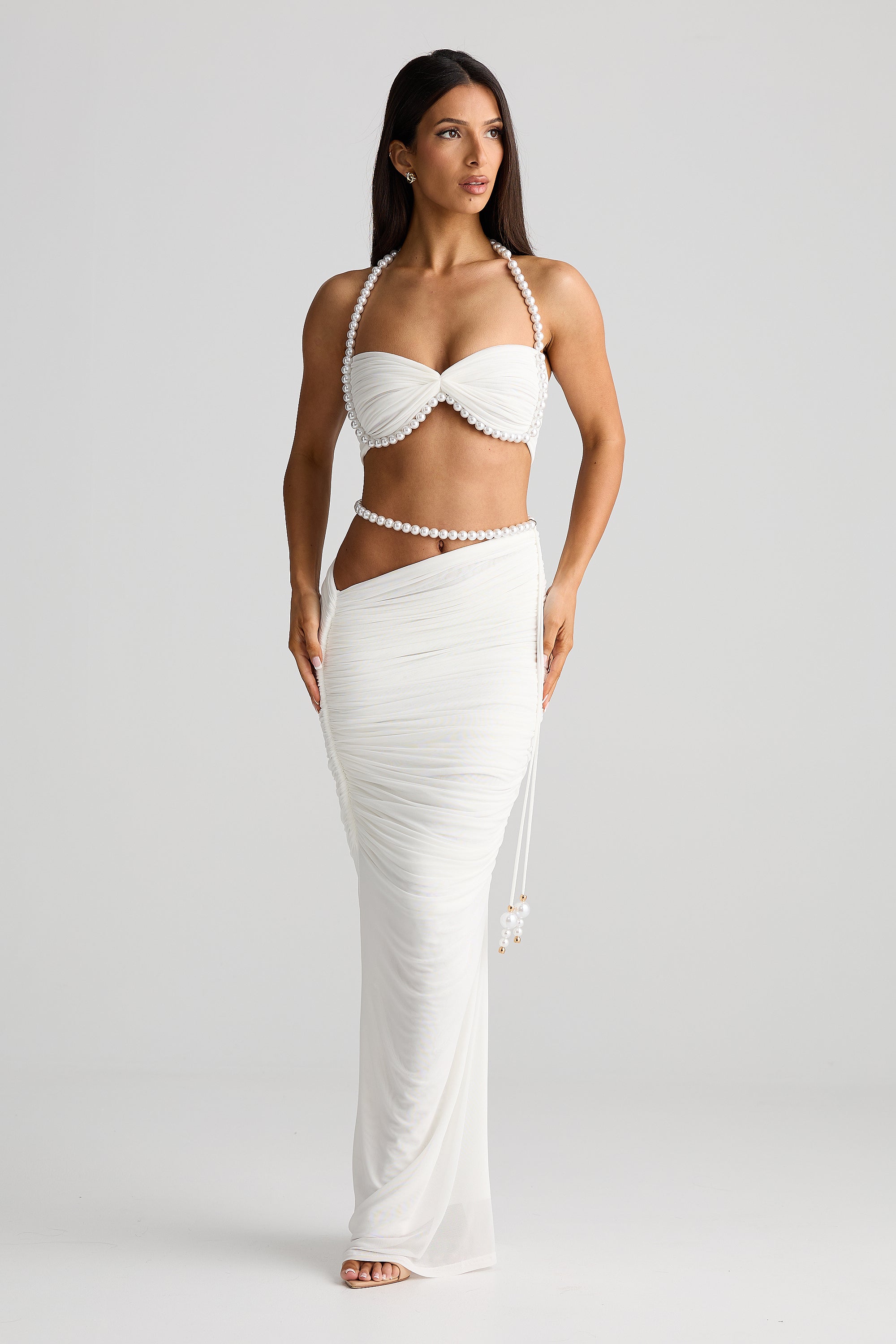 Jehiel Pearl Bodycon Maxi Skirt Set