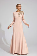 Finnegan Elegant Maxi Dress In Apricot