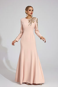 Finnegan Elegant Maxi Dress In Apricot