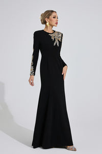 Finnegan Elegant Maxi Dress In Black