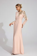 Finnegan Elegant Maxi Dress In Apricot