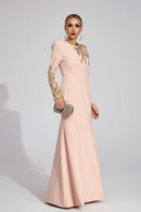 Finnegan Elegant Maxi Dress In Apricot