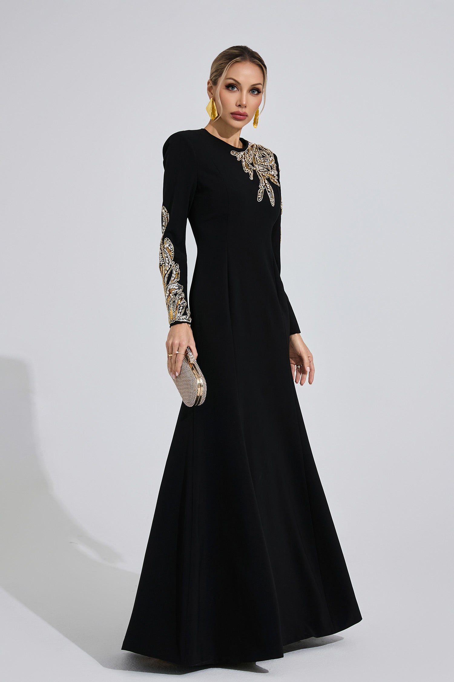 Finnegan Elegant Maxi Dress In Black