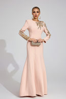 Finnegan Elegant Maxi Dress In Apricot
