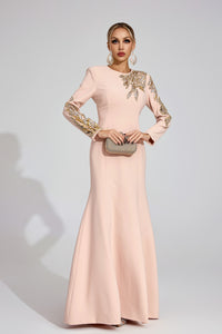 Finnegan Elegant Maxi Dress In Apricot