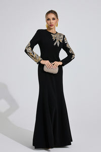Finnegan Elegant Maxi Dress In Black
