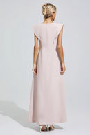 Faskel Pink Sleeveless Beaded Maxi Dress