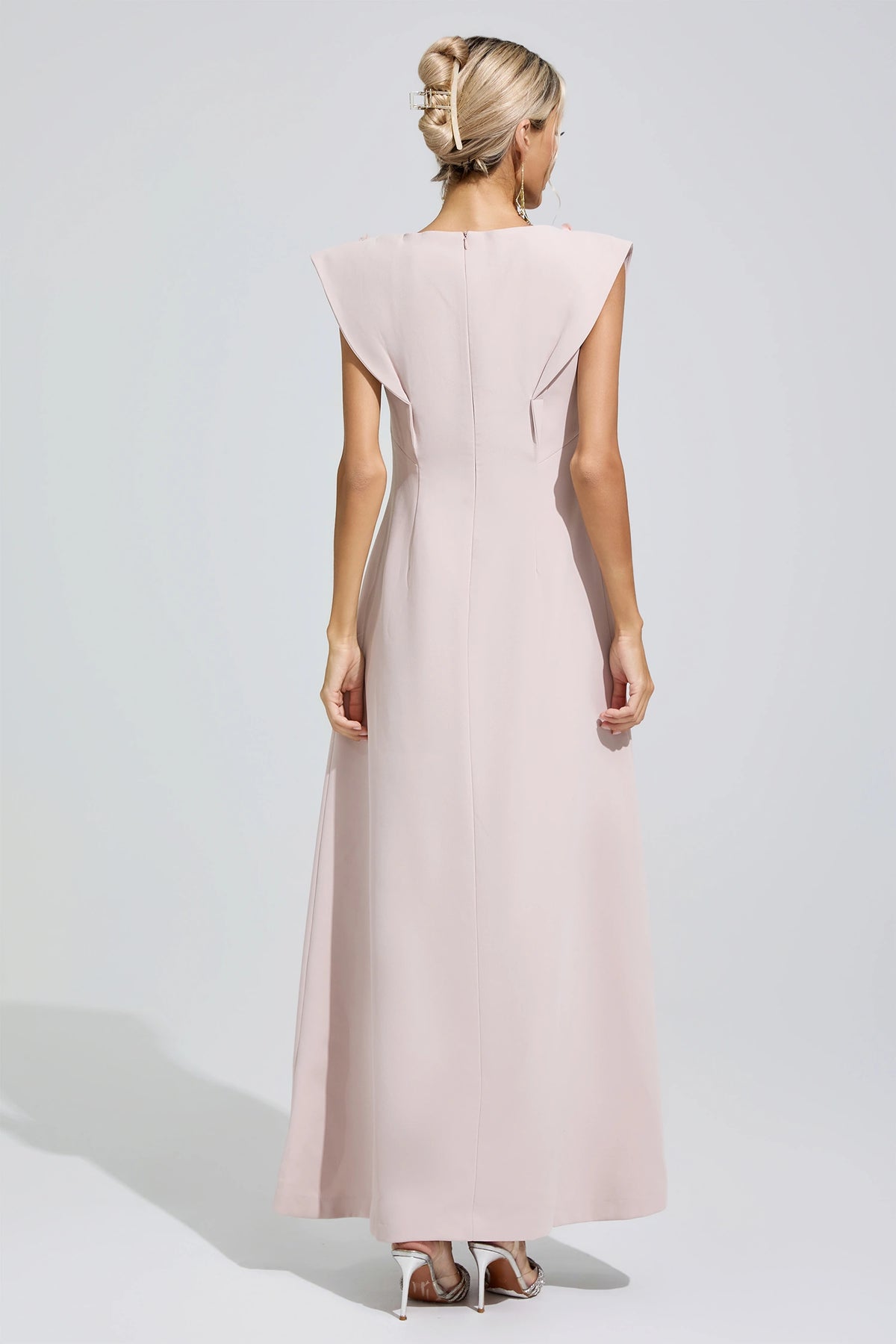 Faskel Pink Sleeveless Beaded Maxi Dress