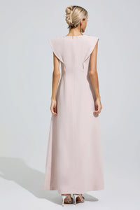 Faskel Pink Sleeveless Beaded Maxi Dress
