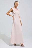 Faskel Pink Sleeveless Beaded Maxi Dress