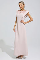 Faskel Pink Sleeveless Beaded Maxi Dress