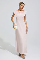 Faskel Pink Sleeveless Beaded Maxi Dress