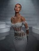 Izenora Beaded Mermaid Maxi Dress