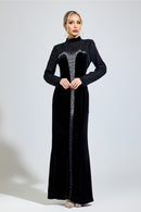 Sovqen Black Velvet Maxi Dress